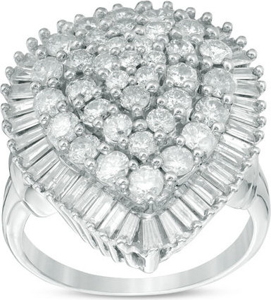 Zales 3 CT. T.w. Composite Diamond Pear-Shaped Frame Ring in 10K White Gold