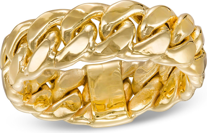 Zales 7.0mm Curb Chain Link Ring in 10K Gold - Size 7