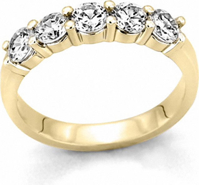 Zales 1/4 CT. T.w. Diamond Five Stone Band in 10K Gold