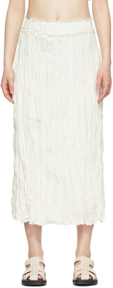 Totême Off-White Silk Crinkled Skirt