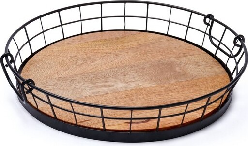 Spectrum Diversified SpectrumDiversifiedMadisonServingTrayBlack:MetalDecorativePlatter,23"x15",1.08lbs,SafetyWarningIncluded