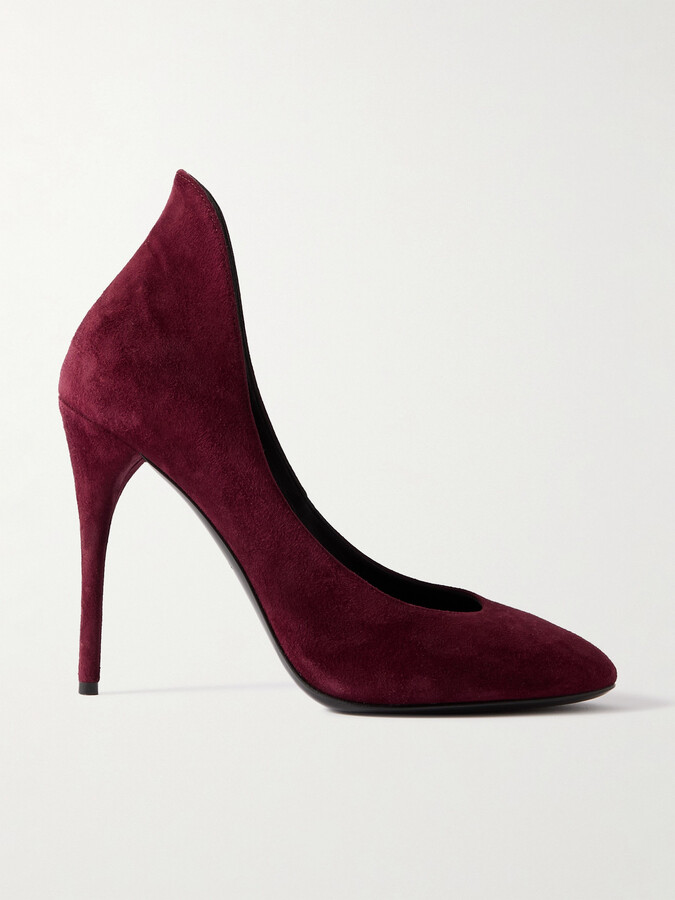 Alaia Suede Pumps - Burgundy