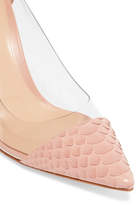 Thumbnail for your product : Gianvito Rossi Plexi 85 Python, Leather And Pvc Pumps - Snake print
