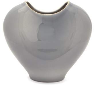 AERIN Paola Large Gilded-edge Ceramic Vase - Blue