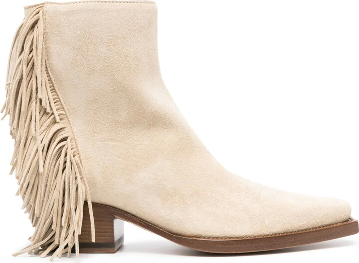 Buttero Fringed Suede Ankle Boots