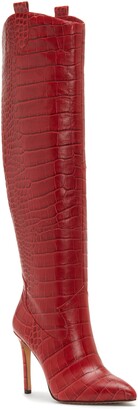 vince camuto kervana embossed knee high leather boot