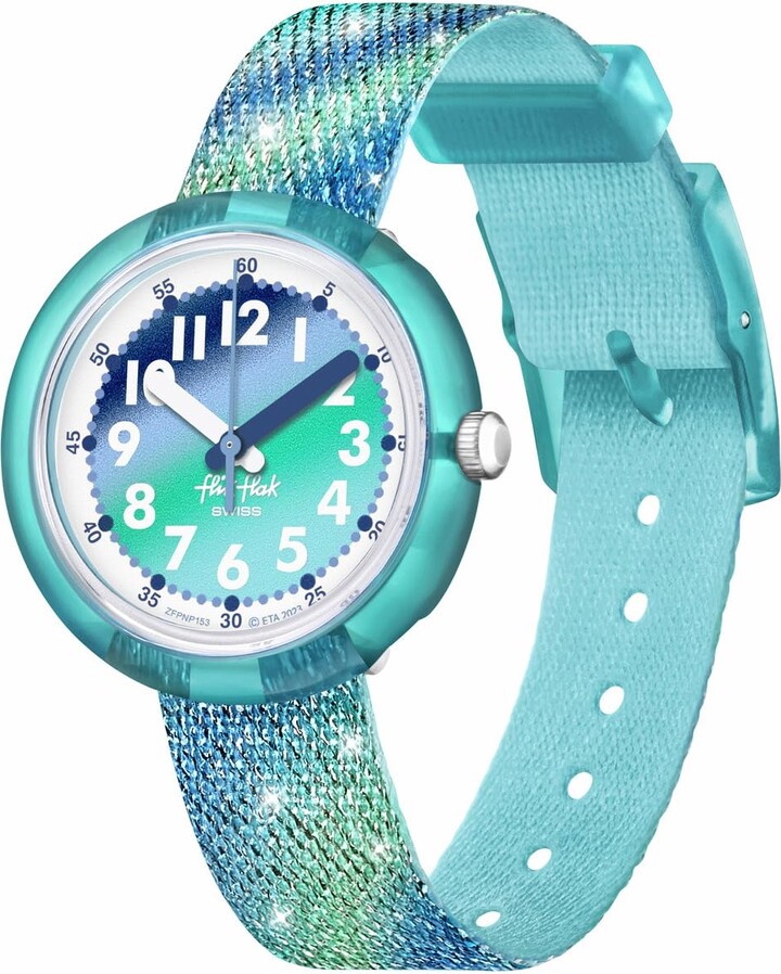 Flik Flak Unisex Kid Watch Biosourced Quartz Waterproof Frozen Rainbow