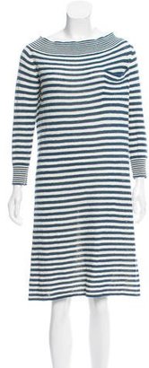 Louis Vuitton Striped Wool-Blend Dress