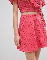 Thumbnail for your product : Glamorous Mini Skirt With Button Front In Ditsy Rose Co-Ord