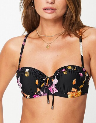 Ted Baker henslie balconette cupped bikini top in black floral print -  ShopStyle Two Piece Swimsuits