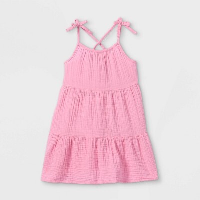 Toddler Girls' Tiered Tank Dress - Cat & JackTM Pink