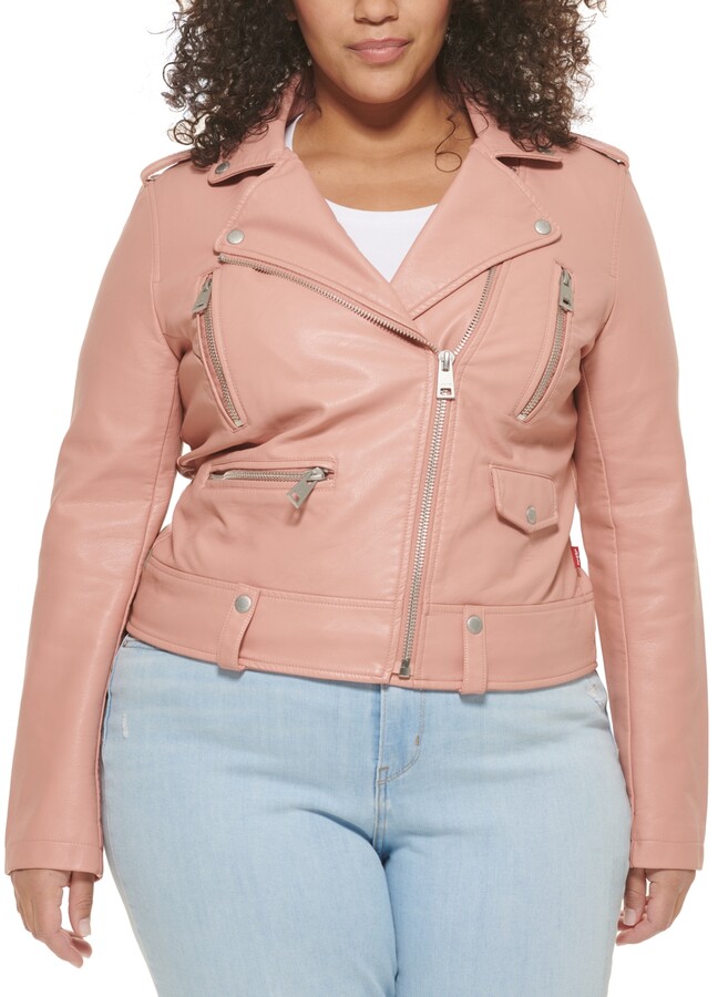 asymmetrical faux leather jacket