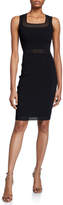 Thumbnail for your product : Milly Transparent Striped Sleeveless Fitted Dress