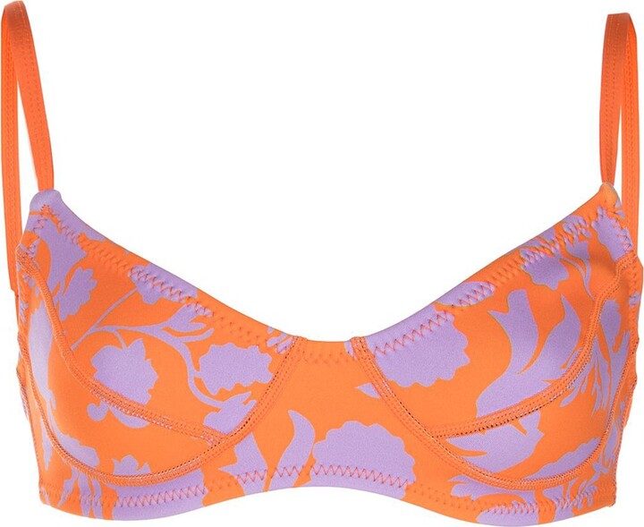 Cynthia Rowley Orange Bo Neoprene Bikini Top - ShopStyle Two Piece ...