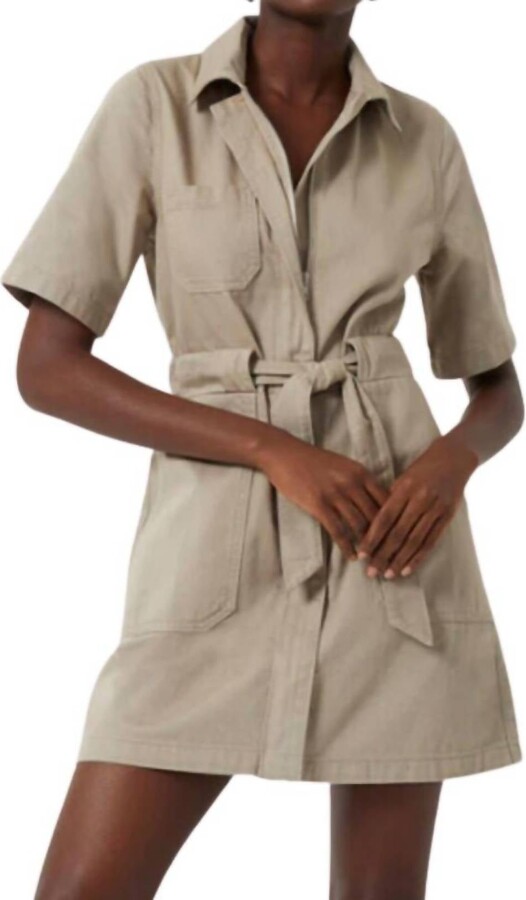 French Connection Denim Dress In Truffle