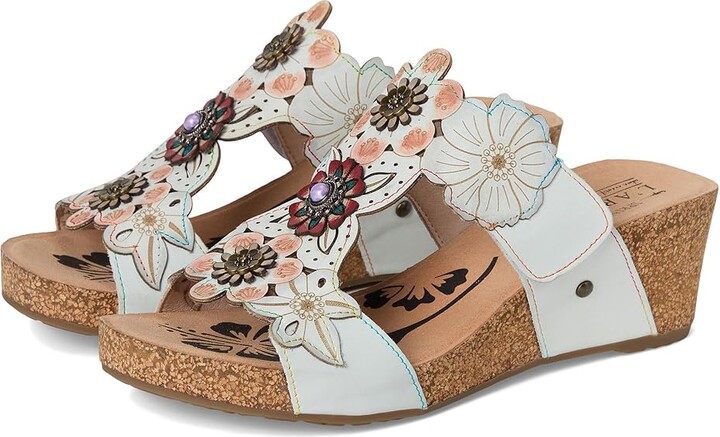 L'Artiste by Spring Step Prettypetals Women's Wedge Shoes White : EU 39 (US Women's 8.5) M, Leather