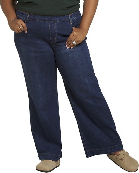 Women's Tribal Audrey Pull-On Wide Leg Pants 20W Bluemoon