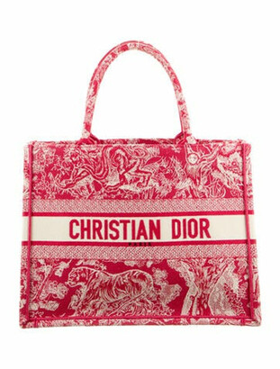 christian dior book tote red