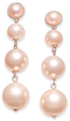 INC International Concepts Gold-Tone Imitation Pearl Linear Drop Earrings, Created for Macy's