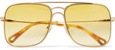 Chloé - Aviator-style Gold-tone Sunglasses - one size