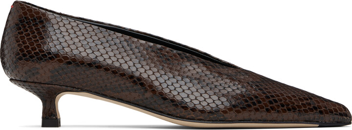 AEYDĒ Brown Clara Pointed-Toe Heels