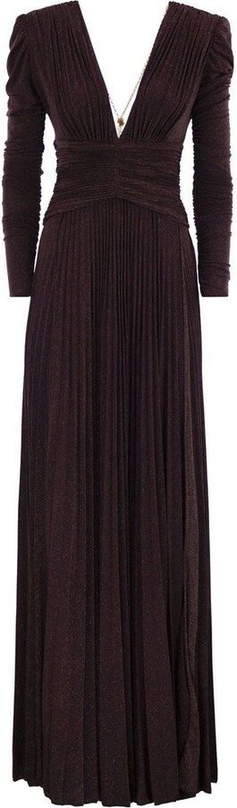 Elisabetta Franchi Necklace Lurex Jersey Red Carpet Dress