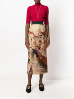 Thumbnail for your product : Alberta Ferretti Venice print skirt