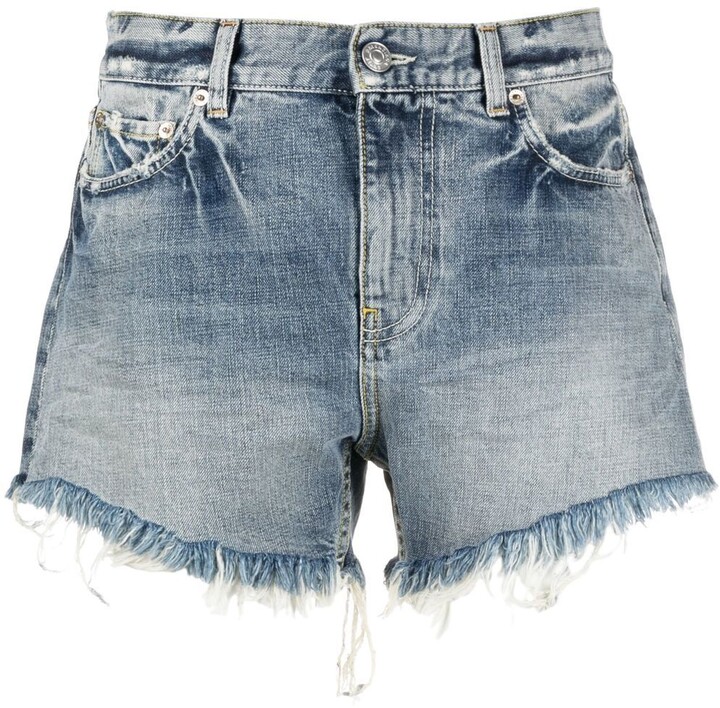 Balenciaga Frayed Hem Denim Shorts - ShopStyle