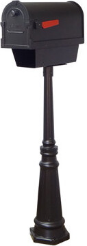 Savannah Curbside Mailbox with Paper Tube with Tacoma Post Included