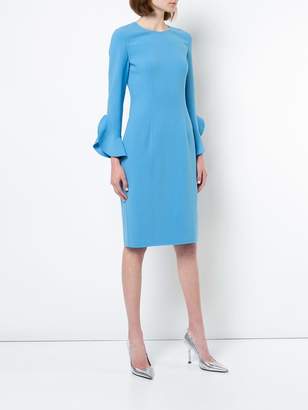 Michael Kors Collection ruffled sleeves fitted dress