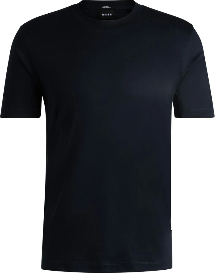 HUGO BOSS Bubble-jacquard cotton-blend T-shirt