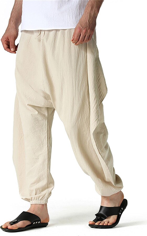 Natinr Unisex Harem Pants Mens Harem Pants Cotton ShopStyle Trousers