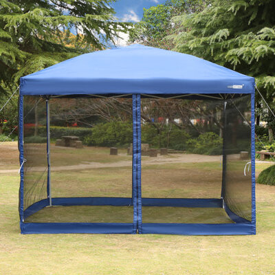 vivohome Steel Pop-Up Party Tent Canopy with Mesh Side Walls