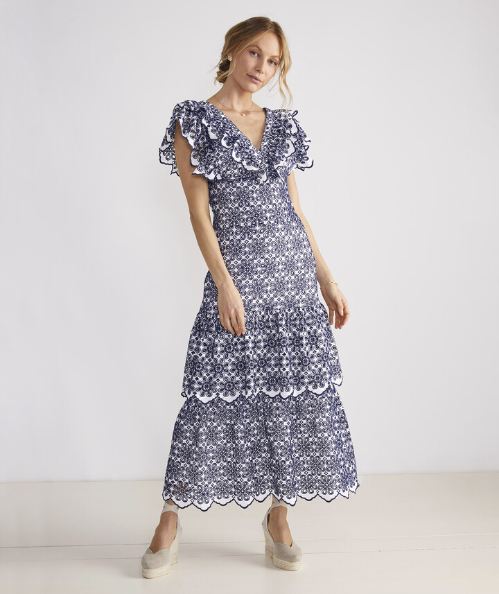 Vineyard Vines Kentucky Derby Eyelet Ruffle Maxi Dress ShopStyle