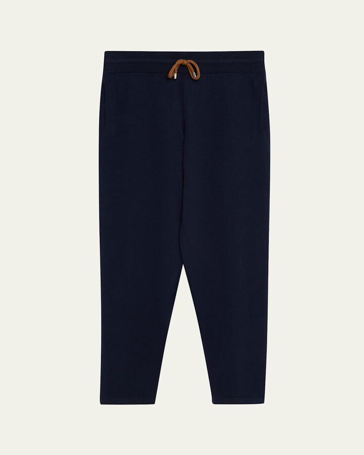 Fioroni Men's Cashmere Drawstring Track Pants