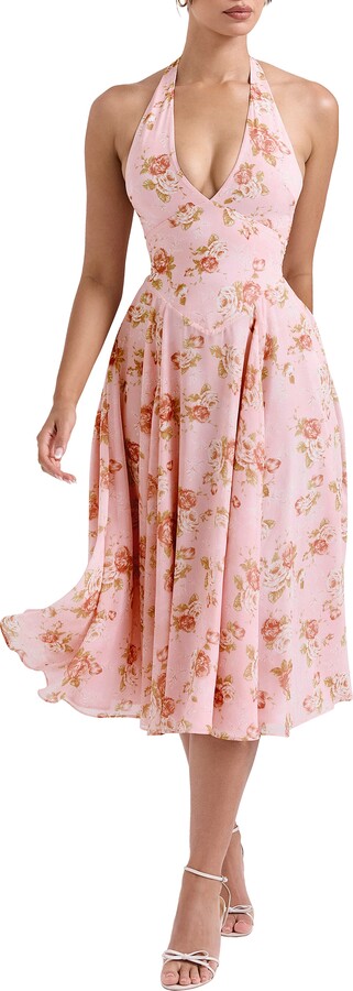 Solada Floral Halter Midi Sundress