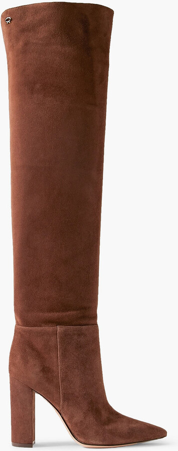 Gianvito Rossi Piper 100 suede over-the-knee boots