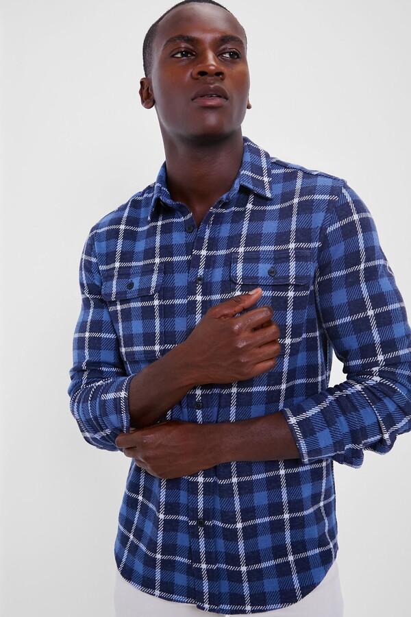 Faherty Blue Winds Plaid Legend Sweater Shirt