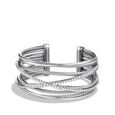 Thumbnail for your product : David Yurman Crossover Five-Row Cuff with Diamonds