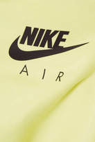 Thumbnail for your product : Nike Air Cropped Printed Cotton-blend Fleece Hoodie - Chartreuse