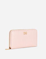 Thumbnail for your product : Dolce & Gabbana Zip-around calfskin wallet with baroque logo