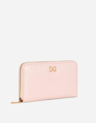 Dolce & Gabbana Zip-around calfskin wallet with baroque logo