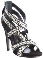 Thumbnail for your product : Aperlaï black and white suede 'St. Topez' strappy sandals
