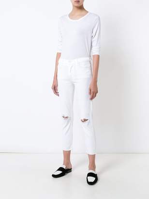Mother distressed cropped jeans