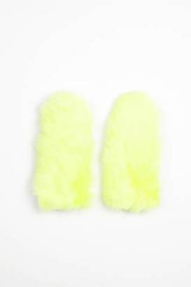 Onar HAUFF Fur Gloves - Acid Yellow
