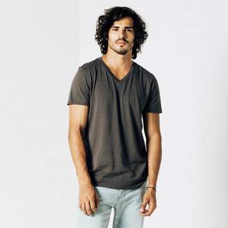 DSTLD V-Neck Tee in Charcoal