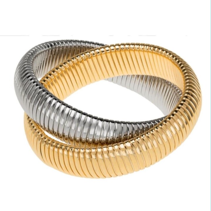 SHYMI Silver / Gold Chunky Snake Bracelet - Silver & Gold