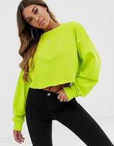 Thumbnail for your product : ASOS Design DESIGN oversized boxy crop sweatshirt in lime green