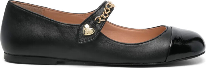Chain Link-Detail Ballet Flats