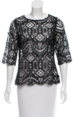 Miguelina Short Sleeve Lace Top